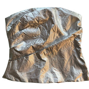 Zara Metallic Silver Corset Tube Top Size S Y2K Festival Strapless Party